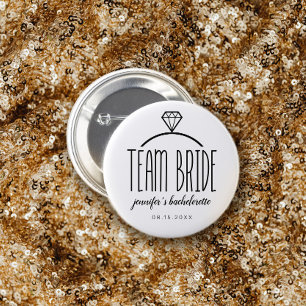 Diamond Ring Team Bride Bachelorette Ronde Button 7,6 Cm