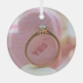 Diamond Ring Verloving Glas Ornament (Voorkant)