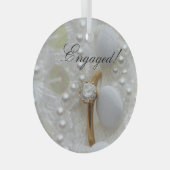 Diamond Ring Verloving Glas Ornament (Voorkant Rechts)