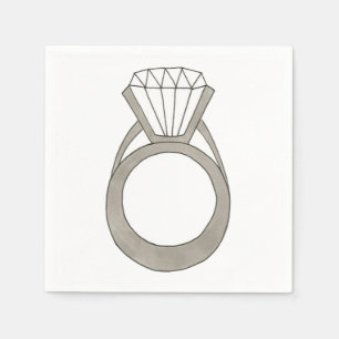 Diamond Ring Verloving Vrijgezellenfeest Party Nap Servetten