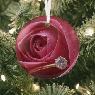 Diamond Ring-voorstel Glas Ornament