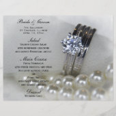 Diamond Rings en Pearls Wedding Menu (Voorkant)