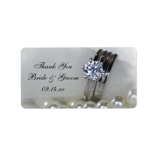 Diamond Rings Pearls Wedding Hartelijk dank voor M Etiket (Voorkant)