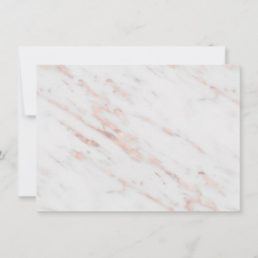 Diamond Roos Gouden Marmeren Bruiloft SAVE THE DAT Kaart (Achterkant)