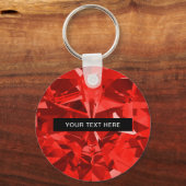 Diamond Ruby Gemstone Persoonlijk Sleutelhanger (Voorkant)