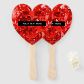 Diamond Ruby Heart Personalized Text Luxury Chic Handwaaier (Voorkant en achterkant)