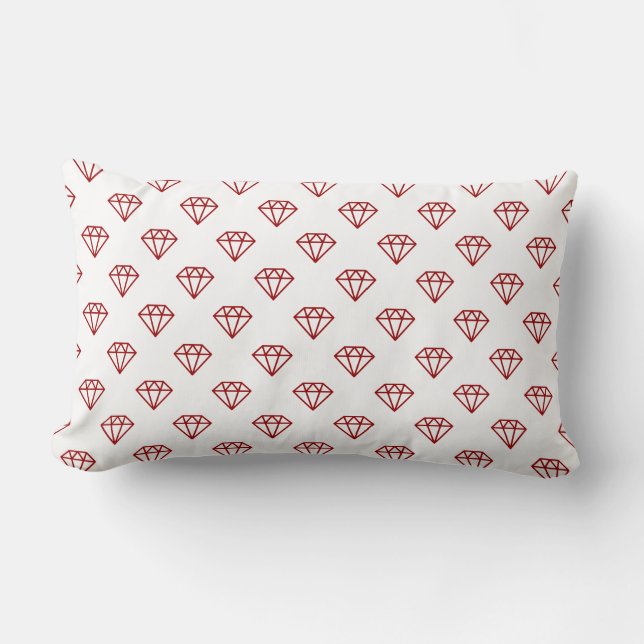 Diamond - Ruby Red on White Kussen (Voorkant)