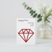 Diamond - Ruby Red on White Visitekaartje (Staand voorkant)