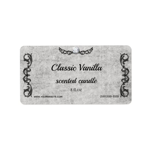 Diamond Scroll Classic Luxury Scentle-label Etiket (Voorkant)