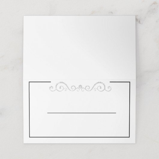 Diamond Scroll Place Card (Buitenkant ongevouwen)