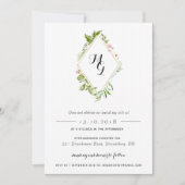 Diamond Shape Waterverf Crest Greenery Invitation Kaart (Voorkant)