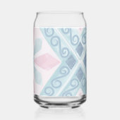 diamond shaped blue pattern blikvorm glas (Achterkant)