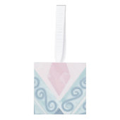 diamond shaped blue pattern kubus ornament (Voorkant)