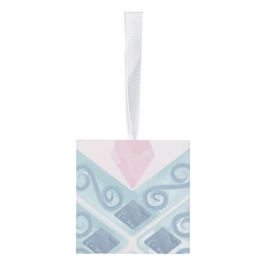 diamond shaped blue pattern kubus ornament (Rechts)