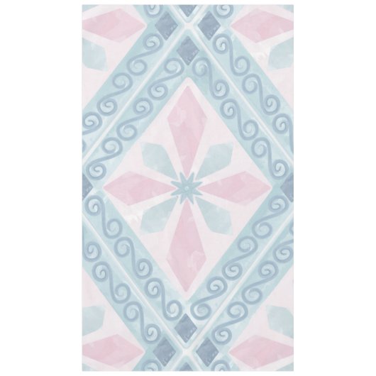 diamond shaped blue pattern tafelkleed (Voorkant)