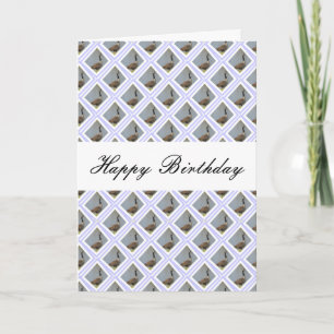 Diamond Shaped Goose op Pond Birthday Card Kaart