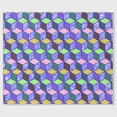 Diamond-Shaped Hexagon Blue Glitter Cadeaupapier (Vlak)