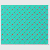 Diamond Shaped Red Heart & Line Art Cadeaupapier (Vlak)