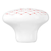 Diamond Shaped Red Heart & Line Art Keramische Knop (Zijkant)