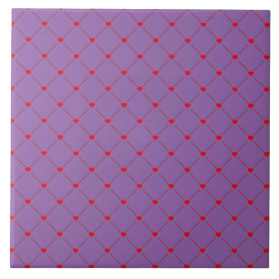 Diamond Shaped Red Heart & Line Art Tegeltje