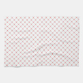 Diamond Shaped Red Heart & Line Art Theedoek (Horizontaal)