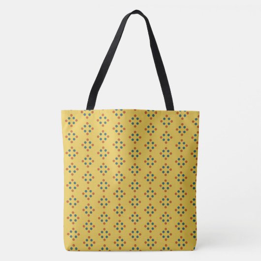 Diamond Shapes met Polka Dots Canvas tas (Voorkant)