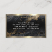 Diamond Shine | Zwart marmer | Goud Metaal Visitekaartje (Achterkant)