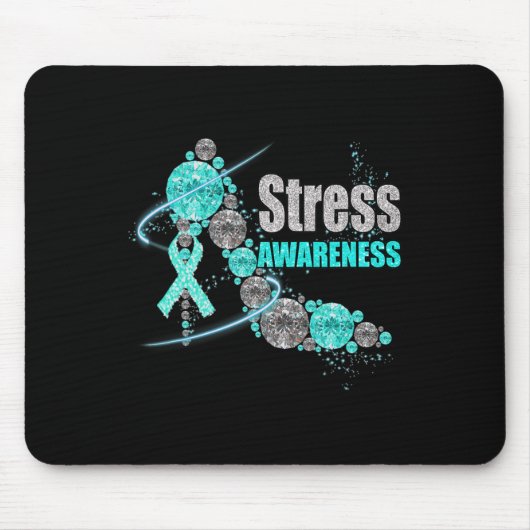 Diamond Shoes Stress Awareness Warrior Ribbon Muismat (Voorkant)