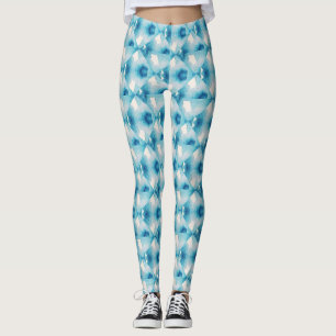Diamond Sky Blue Pattern Leggings