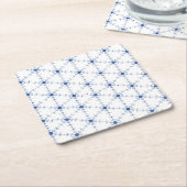 Diamond Snowflake Pattern Vierkante Kartonnen Onderzetter (Schuin)