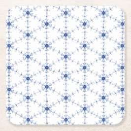 Diamond Snowflake Pattern Vierkante Kartonnen Onderzetter