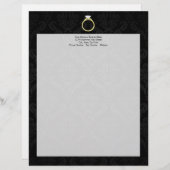 Diamond Solitaire Ring Briefhoofd Ontwerp (Voorkant / Achterkant)