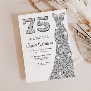 Diamond Sparkle Dress Vrouwen 75ste Verjaardag Par Kaart