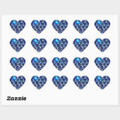 Diamond sparkle edelsteen sparkle blauw zwart hart sticker (Vel)