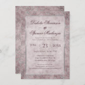 Diamond Sparkle | Mauve and Silver Glitter Wedding Kaart (Voorkant / Achterkant)