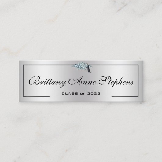 Diamond Studling Afstudeerder Pet Silver 2 Calling Contactkaartje (Voorkant)