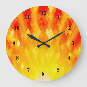 Diamond Sunburst helder geometrisch ontwerp Grote Klok