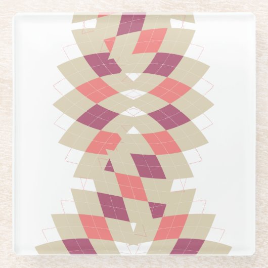 Diamond Swirl Pattern Glazen Onderzetter (Voorkant)