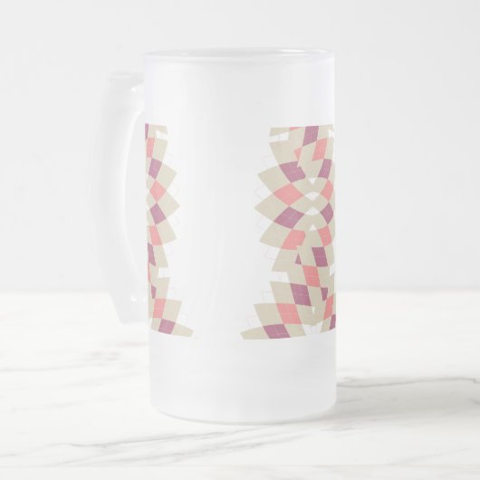 Diamond Swirl Pattern Matglas Bierpul (Voorkant links)