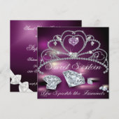 Diamond Tiara Glitzy Sweet Sixteen Kaart (Voorkant / Achterkant)