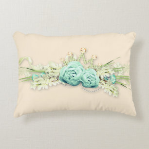 Diamond Tiara rose dentelle mignonne coussin inver