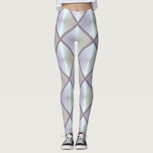 Diamond Tile Pattern Iridescent Leggings