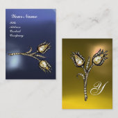 DIAMOND TULIPS MONOGRAM, Blue Yellow Topaz Visitekaartje (Voorkant / Achterkant)