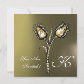 DIAMOND TULIPS MONOGRAM ,Grijs Agate Kaart (Voorkant)