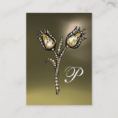 DIAMOND TULIPS-MONOGRAM, grijs Agate Visitekaartje (Achterkant)