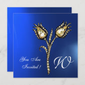DIAMOND TULPEN MONOGRAM , Blauwe saffier Kaart (Voorkant / Achterkant)