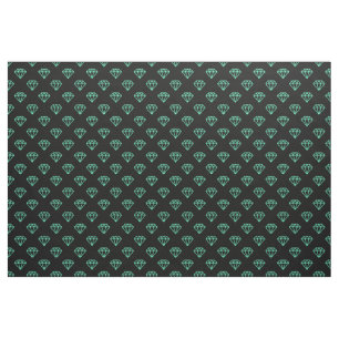 Diamond - Turquoise op Black Stof