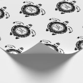 Diamond Turtle Shellback Monogram Cadeaupapier (Hoek)