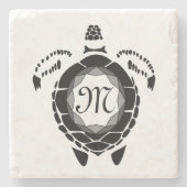 Diamond Turtle Shellback Monogram Stenen Onderzetter (Voorkant)