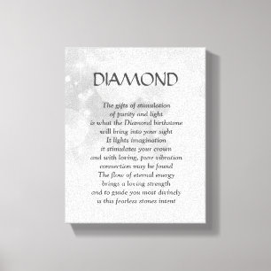 Diamond verjaarstone - April gedicht kunstcanvas Canvas Afdruk